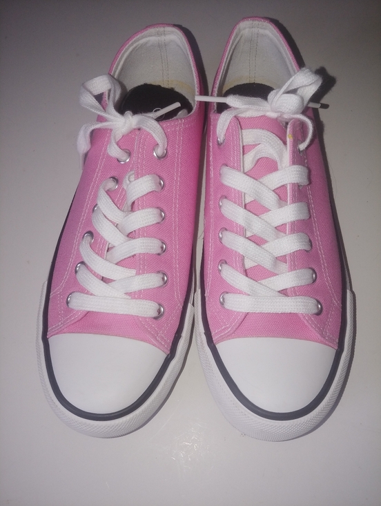 Shoes - Pink Canvas Low-Top Women's Sneakers